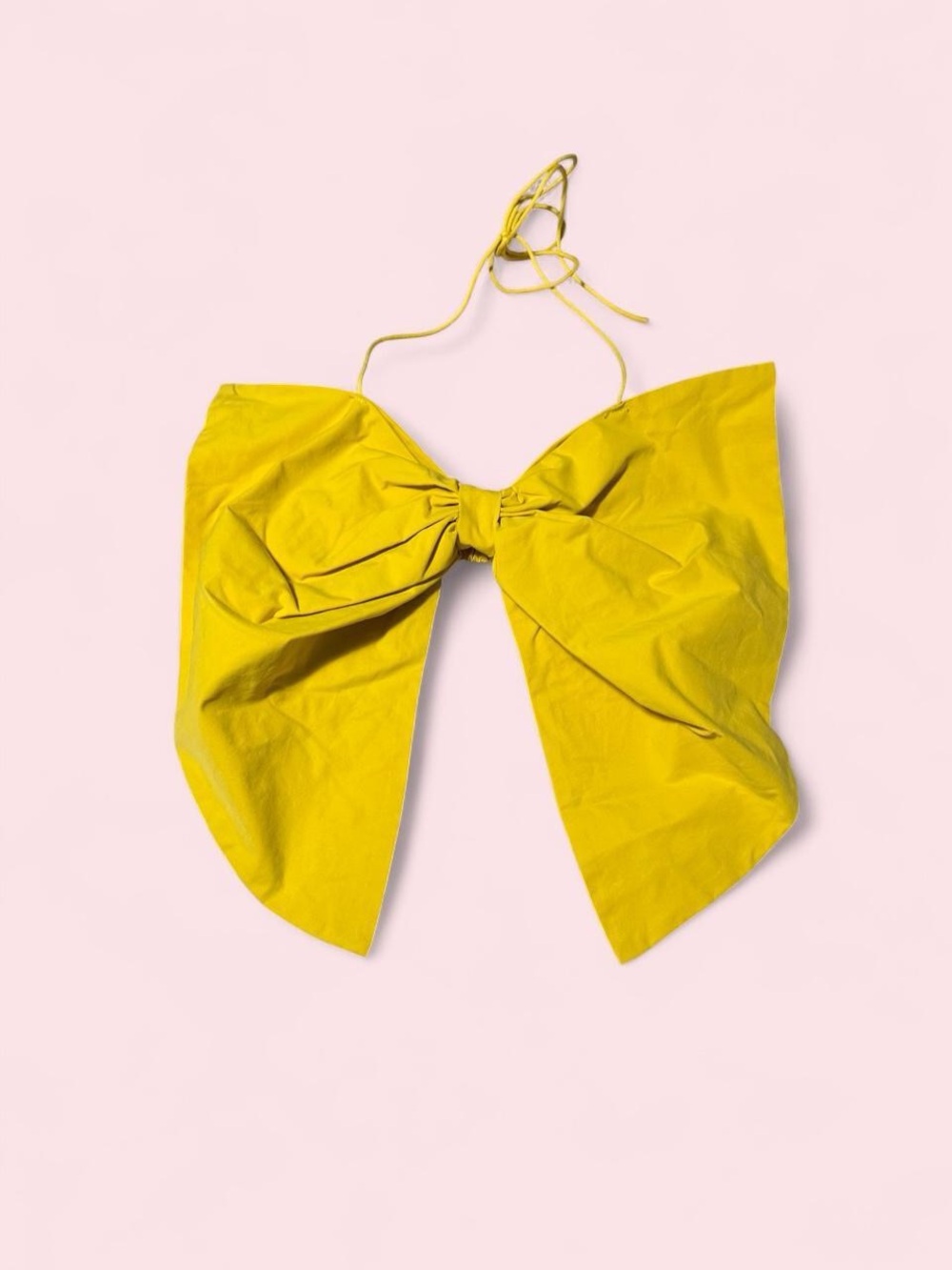 Yellow Bow Tie Halter Top